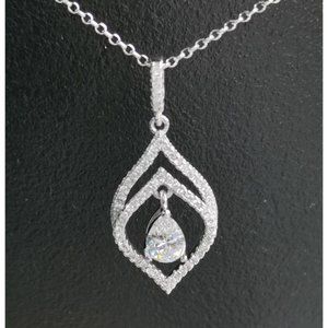 cz sterling silver pendant necklace